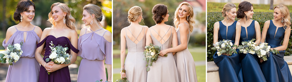The new Sorella Vita dresses are here! And we could not be more excited about these superb trends. In lovely shades made of in-demand fabrics, these new dresses are sure to please even the most discerning brides and bridesmaids. Three of our new gowns feature off-the-shoulder flutter sleeves that we know brides are going to love! Taking a page from off-the-shoulder ready-to-wear tops, the flutter sleeves and off-the-shoulder straps are something brides will be familiar with. These new looks offer something trendy for the brides who are looking for a more fashion-forward bridal party.